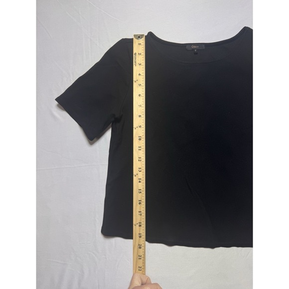 Quince Women Ultra-Stretch Ponte Short Sleeve Top Black Sleeved S - Picture 3 of 6